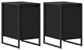 vidaXL Éjjeli asztal 2 pcs Fekete tölgy 39,5 x 30 x 50 cm Faanyag