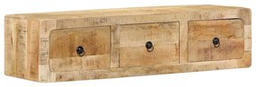 tömör nyers mangófa falra szerelhető TV-szekrény 100x32x25 cm