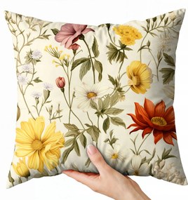 Párnahuzat 40x40 dekoratív boglárka mintás párnahuzat virágos