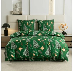Mikroszálas ágyneműhuzat GREEN CHRISTMAS zöld Ágyneműhuzat mérete: 70 x 90 cm | 140 x 200 cm