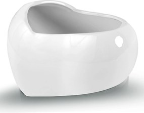 Virágcserép kerámia fedél ezüst szív tál 18cm mázas díszítés