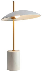 ITALUX VILAI arany színű állvánnyal és márványmintás talppal asztali lámpa fehér, 3000K melegfehér, beépített LED, 400 lm, IT-TB-203342-1-WH