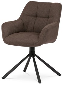 Elegáns Étkezőfotel Barna Szövet Kárpitozással, Forgómechanizmus 90°/90°