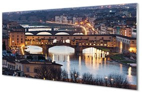 Üvegképek Olaszország Bridges éjszaka folyó 120x60cm