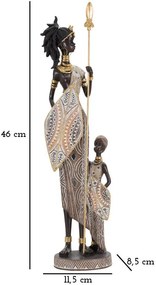 Törzsi masai fiával 11,5x8,5x46 cm
