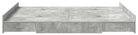 Ágykeret tárolóval fiókkal Beton szürke 160 x 200 cm Faanyag