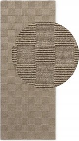 Futószőnyeg gyapjú 80x200cm, bézs kézzel szőtt, egyszínű