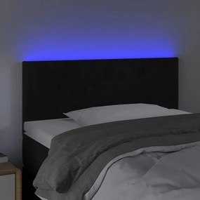 fekete bársony LED-es fejtámla 90x5x78/88 cm