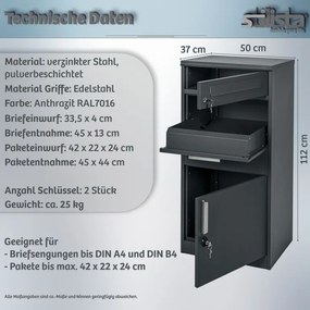 STILISTA Postaláda 112 x 50 x 38 cm  levelek csomagok