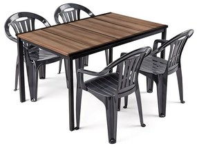 Rowen 4+1 kerti bútor garnitúra szett dió-grafit