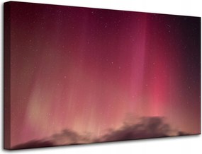 Vászonkép Kozmosz Északi fény Vörös égbolt Csillagászat 80x50