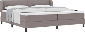 vidaXL Boxrugós ágy matracmal fejtámlával Tópszínű 200 x 200 cm szövet