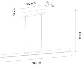 Spot-Light 1017401600000-LED Fényerőszabályozható kábeles csillár JONAS LED/16,5W/230V tölgy