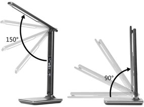 Immax 08965L-LED Dimmelhető lámpa vezeték nélküli töltéssel KINGFISHER 8,5W/230V fekete