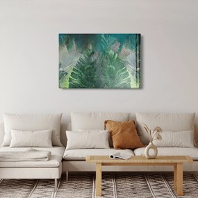 Kép - Beton textúra levelekkel (90x60 cm)