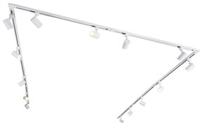 Modern 1 fázisú sínrendszer 14 spotlámpával fehér - Jeana