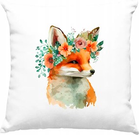 Róka párna Róka Virágok Kedves 3 Fehér