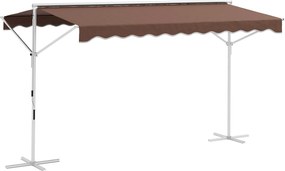 Outsunny Szabadon Álló Napernyő 4x3 m Kertipernyő Hajtható Karos Kivitel Napvédelem Teraszra Kávé | Aosom