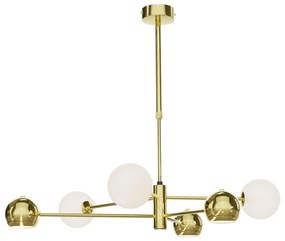 Jupiter 1962 - Csillár rúdon MOKA 3xGU10/10W/230V + 3xG9/10W/230V arany/fehér