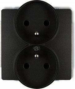 Dupla földelt aljzat fekete Karlik Deco 12dgpr-2zp Qqq