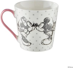 DISNEY bögre, Mickey & Minnie pöttyös rózsaszín füllel 350ml