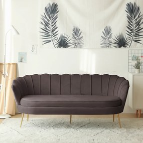 Luxus kanapĂ©, 3 szemĂ©lyes, szĂŒrkĂ©sbarna Velvet szövet/arany, Art-deco, NOBLEO TYP 2