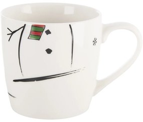 Fehér porcelán bögre és tálka szett karácsonyi mintával 2 db-os 350 ml – Orion