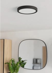 Eglo 901325 - FUEVA LED fürdőszobai mennyezeti lámpatest, 11,5 W, 230 V, átm. 21,1 cm, IP44, fekete