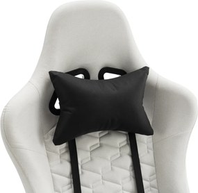 Irodai/gamer szék, fehér/fekete, teherbírás 150 kg, PAPIBAS