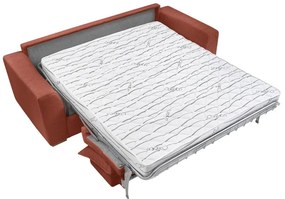 Téglavörös kordbársony kinyitható kanapé 225 cm Augustin – Bobochic Paris