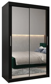 Ruhásszekrény 120 cm Toki 3 (matt fekete + matt fekete). 1065060