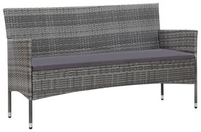 4 részes szürke polyrattan kerti ülőgarnitúra párnákkal