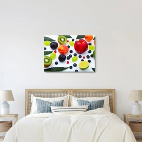 Vízcseppekkel ellátott gyümölcs képe (üvegen) (70x50 cm)