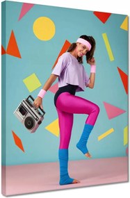 Vászonkép 30x40 Retro rádió és fitnesz edző