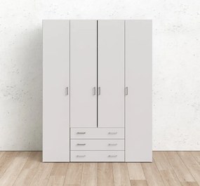 Fehér ruhásszekrény 154x200 cm Space – Tvilum