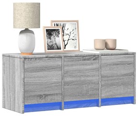 szürke sonoma színű szerelt fa TV-szekrény LED-del 97x34x40 cm