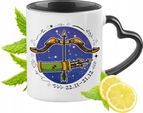 Zodiákus jelek Horoszkóp Bögre Fekete Szív alakú Füllel Ajándék