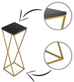 LOFT virágtartó állvány 70x24 cm arany/fekete