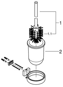 GROHE 40513DC1 - ESSENTIALS CUBE WC-tisztító készlet, rozsdamentes acél