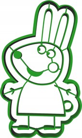 Forma Lyukasztó Sütemény- és Mézeskalácsvágó Peppa Malac Rebecca Nyúl