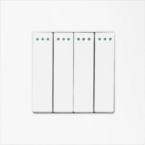 Fénykapcsoló 4G1W Négyes Mechanikus Üveg Keret FI60 Fehér