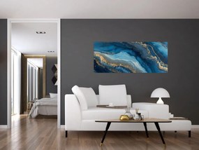 Kép - Kék márvány absztrakció (120x50 cm)