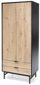 Ruhásszekrény 80 cm Melan (fekete). 1049312