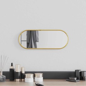 aranyszínű ovális falitükör 40x15 cm