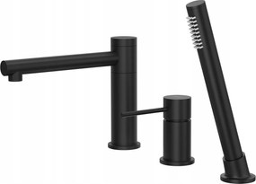 Kádtöltő csaptelep 3 lyukú Corsan CMB7542BL Lugo fekete kifolyócsővel és fülhallgatóval