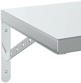 2 db ezüstszínű rozsdamentes acél fali polc 100 x 30 cm