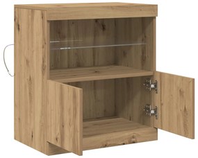 LED világításos oldalszekrény, Mesteri tölgy 60x37x67 cm