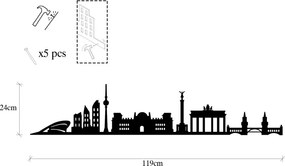 Berlin fém fali dekoráció, 119×24 cm