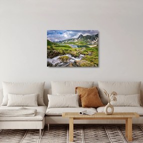Üveg kép - Kilátás a Rila hegyre (70x50 cm)