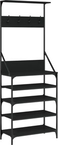 vidaXL fekete ruhafogas cipőpolccal 70x34x184 cm